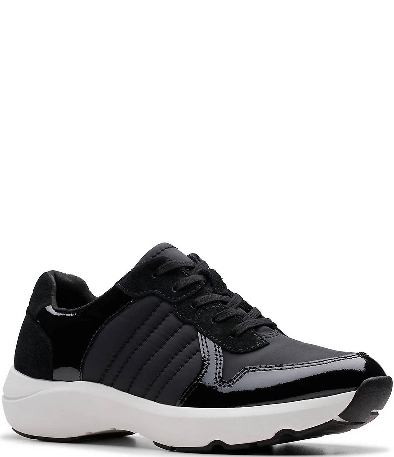 Clarks Tivoli Sport Leather and Fabric Sneakers