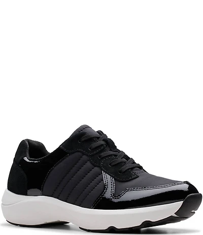 Clarks Tivoli Sport Leather and Fabric Sneakers