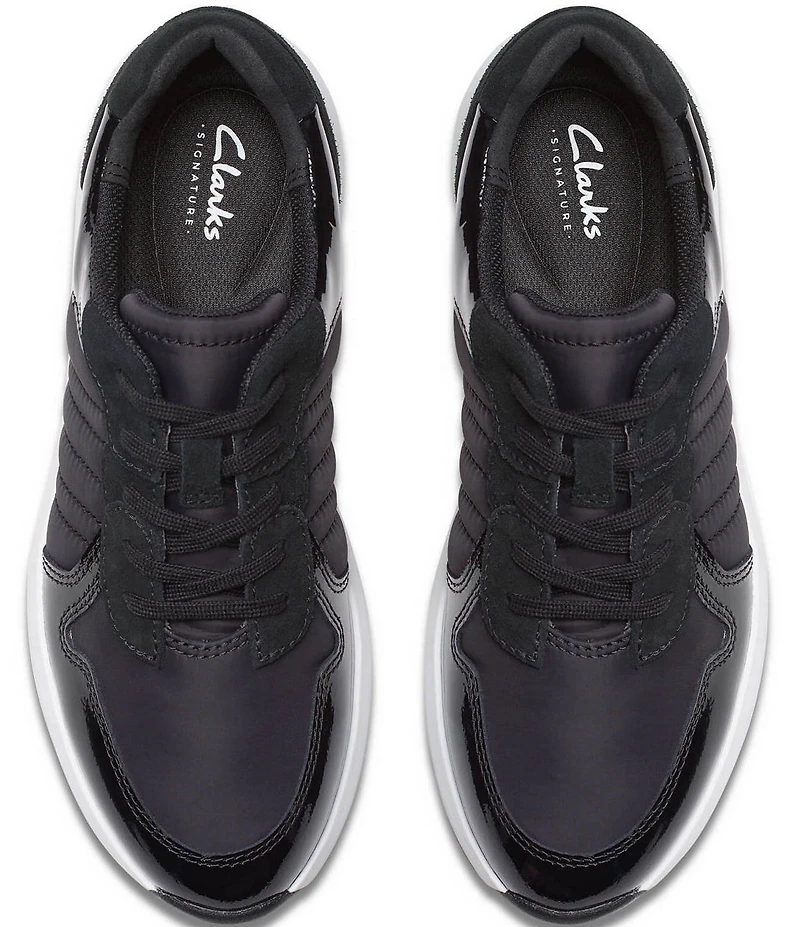 Clarks Tivoli Sport Leather and Fabric Sneakers