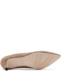 Clarks Signature Zarey Court Animal Print Suede Kitten Heel Pointed Toe Pumps