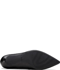 Clarks Zarey Court Leather Kitten Heel Pointed Toe Pumps