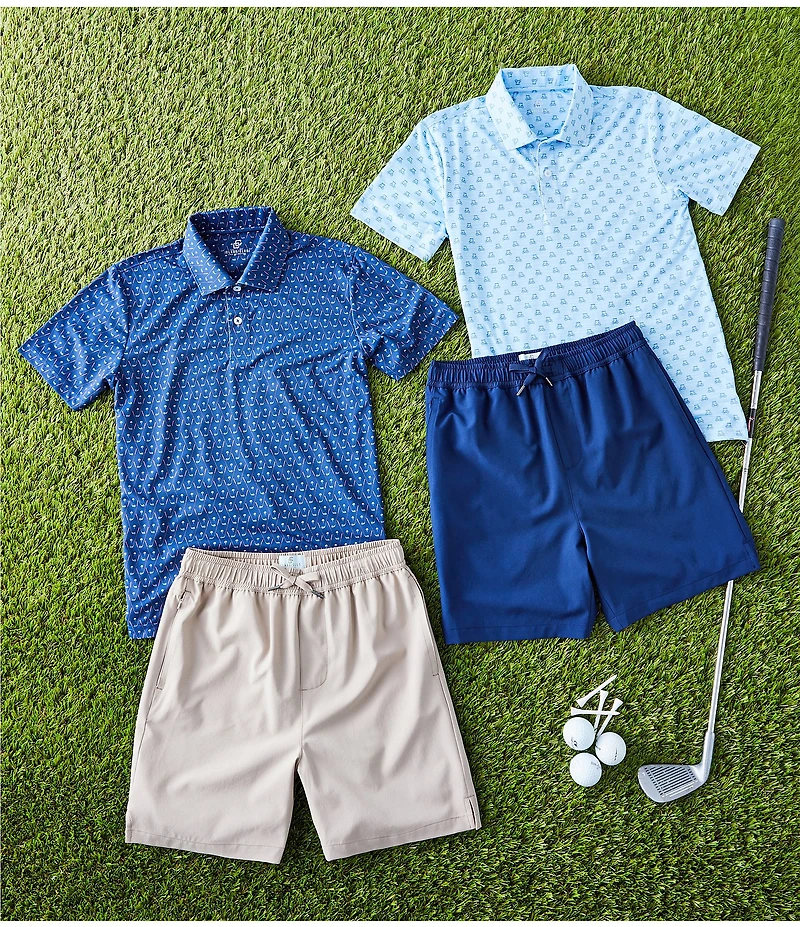 Class Club Big Boy Golf Cart Print Short Sleeve Polo Shirt