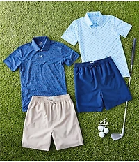 Class Club Big Boy Golf Cart Print Short Sleeve Polo Shirt