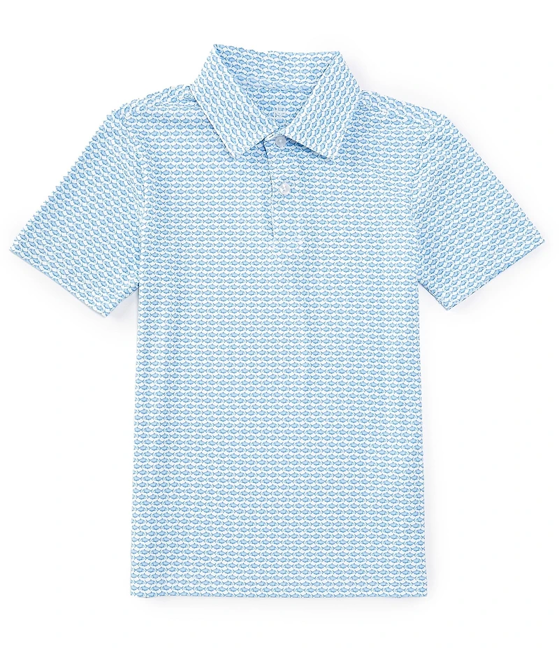 Class Club Big Boys Fish Print Synthetic Polo Shirt