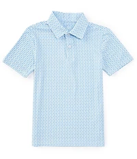 Class Club Big Boys Fish Print Synthetic Polo Shirt