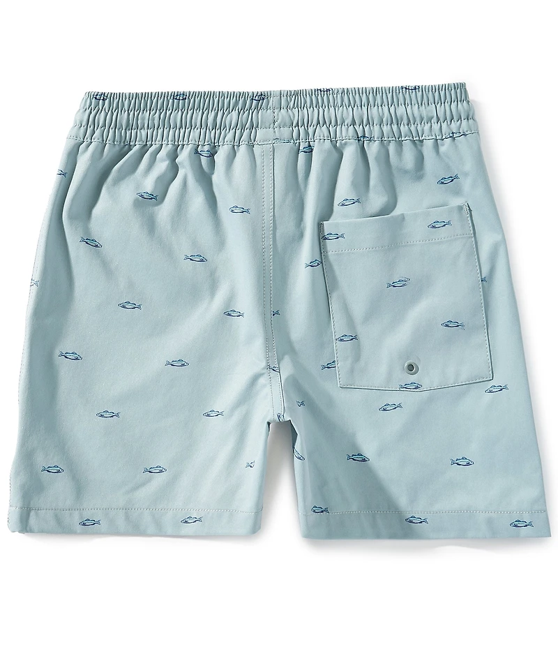 Class Club Big Boys Fish Print Synthetic Pull-On Shorts
