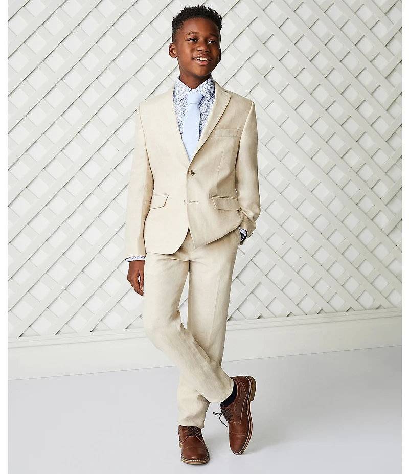 Class Club Big Boys Linen Blend Notch Lapel Blazer