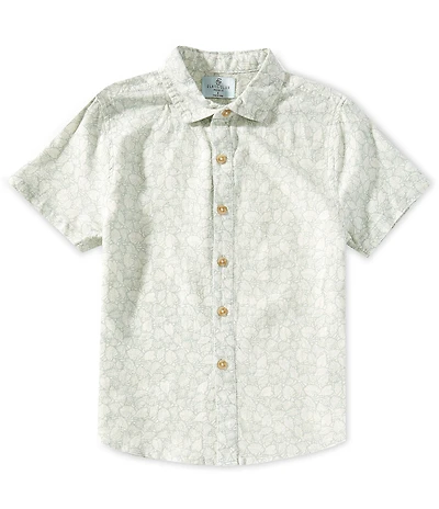Class Club Big Boys Linen-Blend Leaf Print Woven Shirt