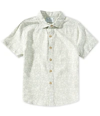 Class Club Big Boys Linen-Blend Leaf Print Woven Shirt