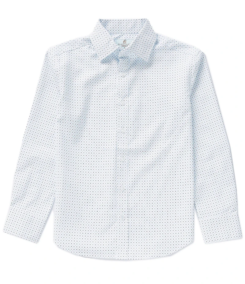 Class Club Big Boys Long Sleeve Geo Print Synthetic Dress Shirt