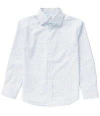 Class Club Big Boys Long Sleeve Geo Print Synthetic Dress Shirt