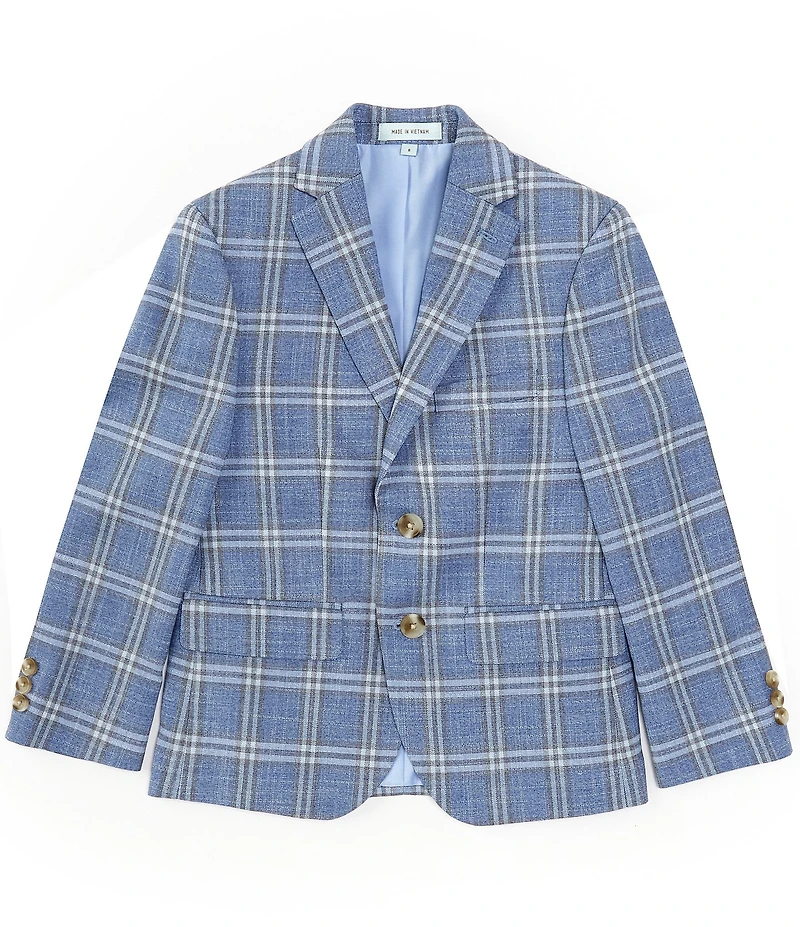 Class Club Big Boys Long Sleeve Plaid Dress Jacket