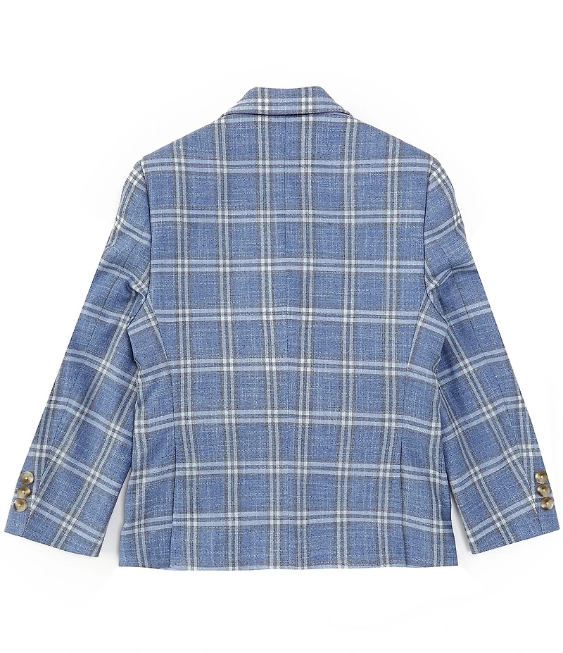 Class Club Big Boys Long Sleeve Plaid Dress Jacket