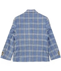 Class Club Big Boys Long Sleeve Plaid Dress Jacket