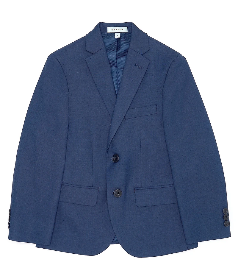 Class Club Big Boys Long Sleeve Sharkskin Blazer