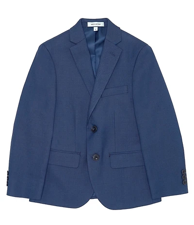 Class Club Big Boys Long Sleeve Sharkskin Blazer