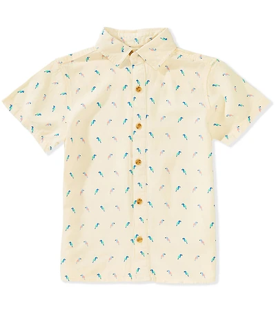 Class Club Big Boys Parrot Printed Woven Linen Shirt