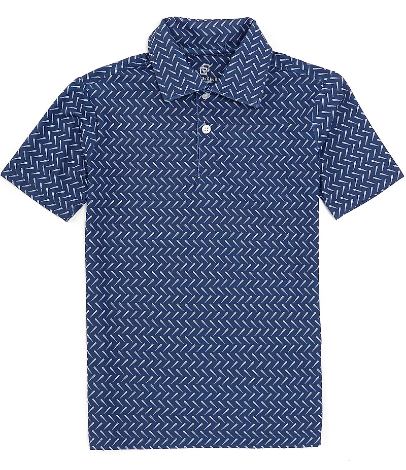 Class Club Big Boys Short Sleeve Synthetic Baseball Bat Print Polo Shirt