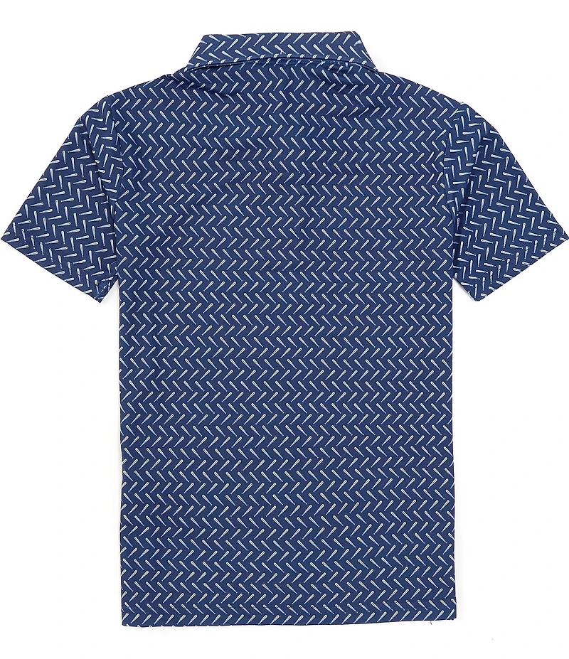 Class Club Big Boys Short Sleeve Synthetic Baseball Bat Print Polo Shirt