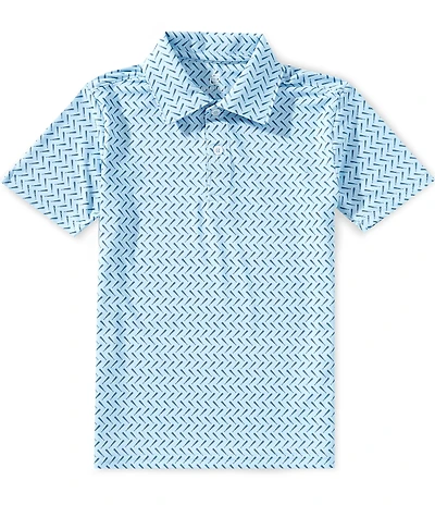 Class Club Big Boys Short Sleeve Synthetic Baseball Bat Print Polo Shirt
