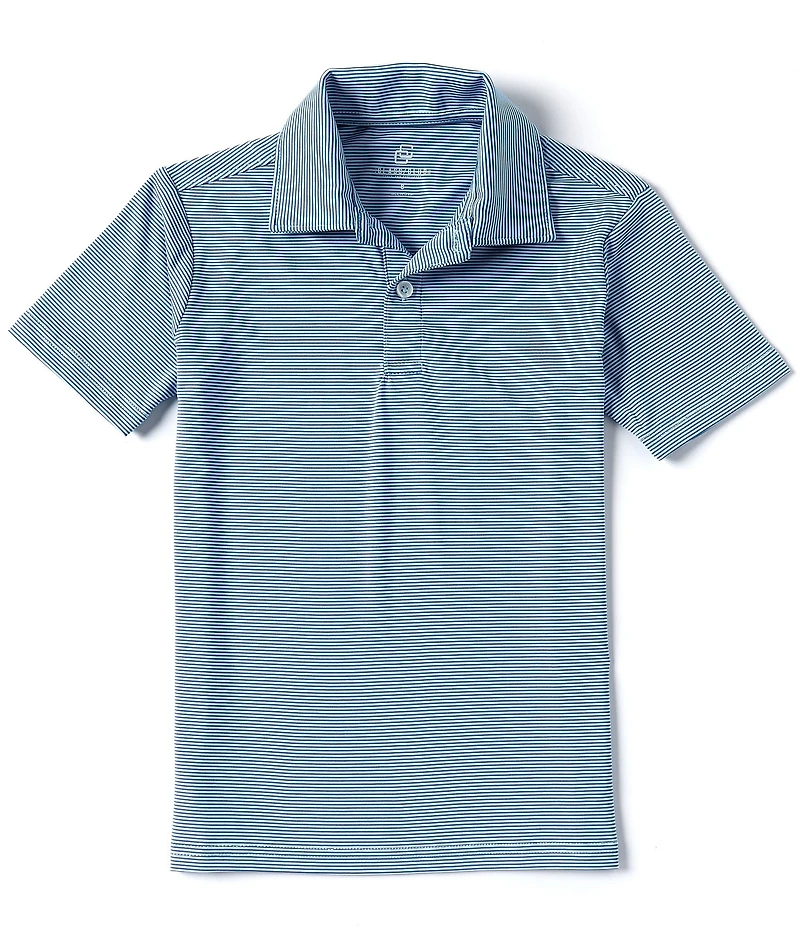 Class Club Big Boys Short Sleeve Synthetic Micro Stripe Polo Shirt