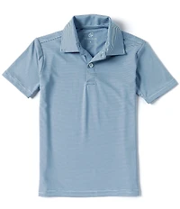 Class Club Big Boys Short Sleeve Synthetic Micro Stripe Polo Shirt
