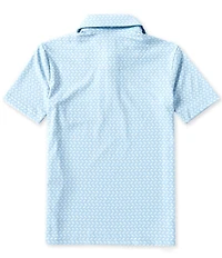 Class Club Big Boys Short Sleeve Micro Turtle Print Synthetic Polo Shirt