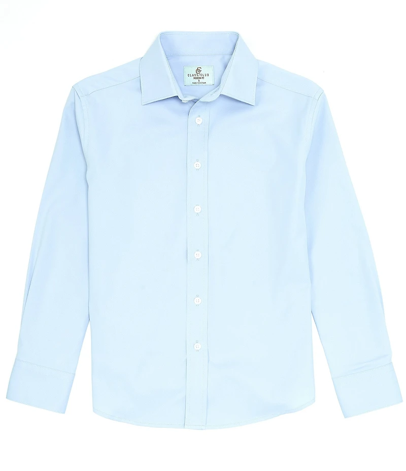 Class Club Big Boys Long Sleeve Synthetic Button Up Spread Collar Dress Shirt