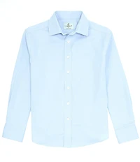 Class Club Big Boys Long Sleeve Synthetic Button Up Spread Collar Dress Shirt