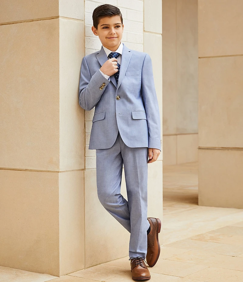 Class Club Big Boys Long Sleeve Synthetic Button Up Spread Collar Dress Shirt