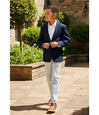 Class Club Big Boys Long Sleeve Synthetic Button Up Spread Collar Dress Shirt