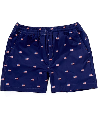 Class Club Big Boys American Flag Print Synthetic Pull-On Shorts