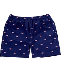 Class Club Big Boys American Flag Print Synthetic Pull-On Shorts