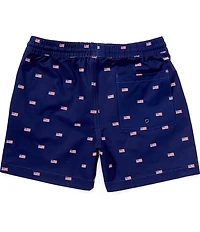 Class Club Big Boys American Flag Print Synthetic Pull-On Shorts