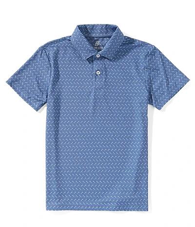 Class Club Big Boys Americana Swordfish Print Short Sleeve Polo Shirt