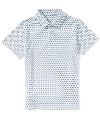 Class Club Big Boys Americana Swordfish Print Short Sleeve Polo Shirt