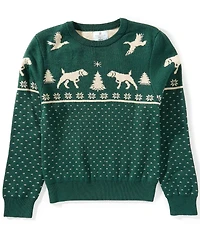 Class Club Big Boys Dog & Duck Intarsia Christmas Sweater