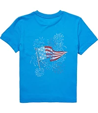 Class Club Big Boys Americana Flag & Fireworks Graphic Short Sleeve T-Shirt