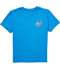 Class Club Big Boys Americana Flag & Fireworks Graphic Short Sleeve T-Shirt