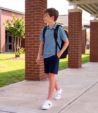 Class Club Big Boys Geometric Print Short Sleeve Polo Shirt