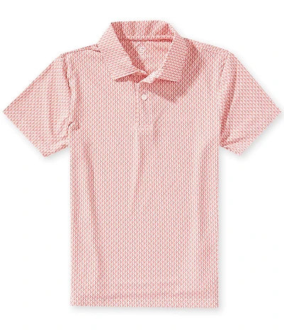 Class Club Big Boys Geo Sailboat Print Short Sleeve Synthetic Polo