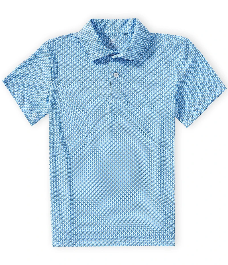 Class Club Big Boys Geo Sailboat Print Short Sleeve Synthetic Polo