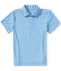 Class Club Big Boys Geo Sailboat Print Short Sleeve Synthetic Polo