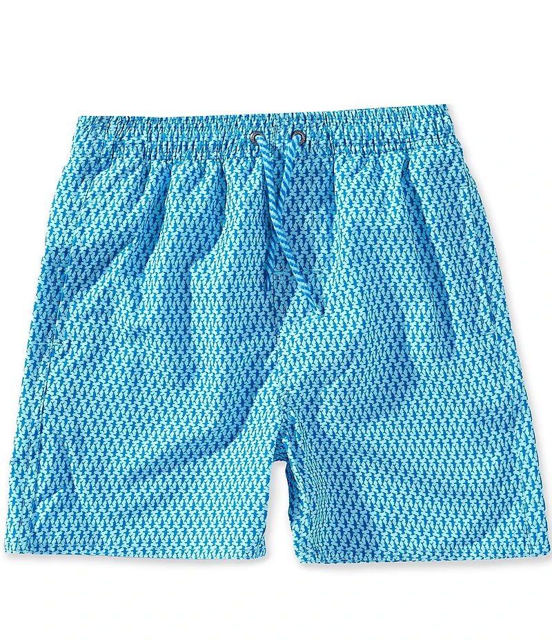 Class Club Big Boys Linear Shark Print Swim Trunks