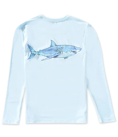 Class Club Big Boys Long Sleeve Shark Graphic Rashguard