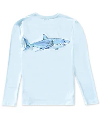 Class Club Big Boys Long Sleeve Shark Graphic Rashguard