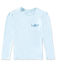 Class Club Big Boys Long Sleeve Shark Graphic Rashguard