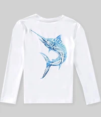 Class Club Big Boys Long Sleeve Swordfish Graphic Rashguard