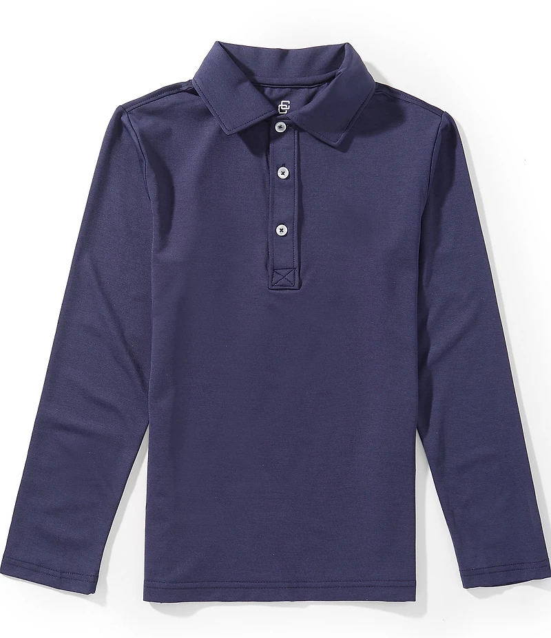 Class Club Big Boys Long Sleeve Synthetic Polo Shirt