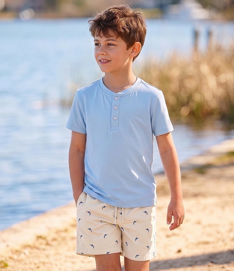 Class Club Big Boys Modal Solid Short-Sleeve Henley Shirt